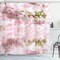 Ambesonne Flower Shower Curtain, Tender Pastel Pink Tones Floral Branch on Rippling Water with Reflection, Cloth Fabric Bathroom Decor Set with Hooks, 69" W x 70" L, Pale Pink Fern Green